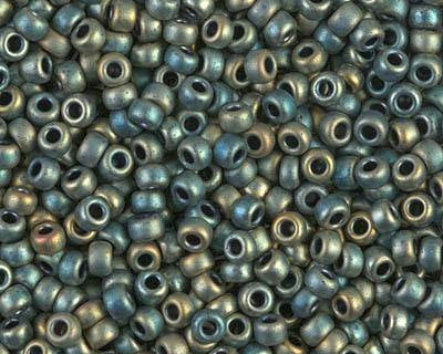 0 Round Seed Bead, Farbe Matte Patina AB - bead&more