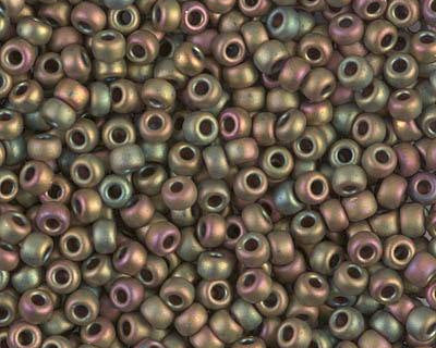 0 Round Seed Bead, Farbe Matte Met Khaki Iris - bead&more