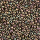 Miyuki 11/0 Round Seed Bead, Farbe Matte Met Khaki Iris