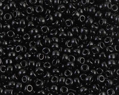 0 Round Seed Bead, Farbe Black Opaque - bead&more