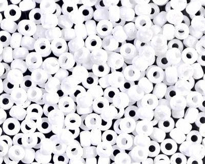 0 Round Seed Bead, Farbe Opaque White - bead&more