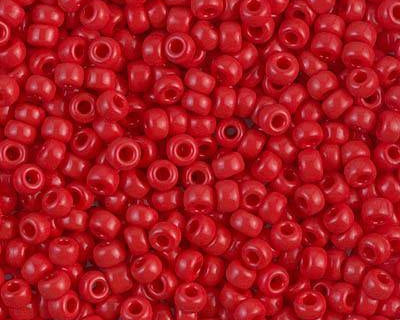 0 Round Seed Bead, Farbe Opaque Red - bead&more