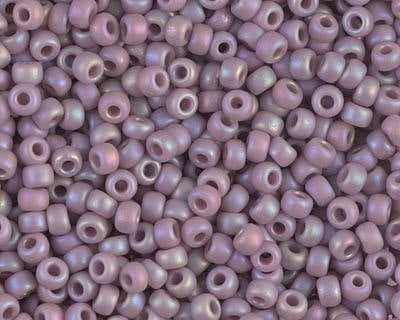 0 Round Seed Bead, Farbe Opaque Mauve AB - bead&more