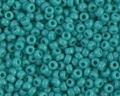 0 Round Seed Bead, Farbe Opaque Turquoise Grn - bead&more