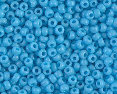 0 Round Seed Bead, Farbe Opaque Light Blue - bead&more