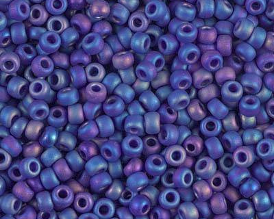 0 Round Seed Bead, Farbe Matte Opaque Cobalt AB - bead&more