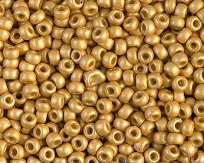 0 Round Seed Bead, Farbe Duracoat Matte Galv Gold - bead&more