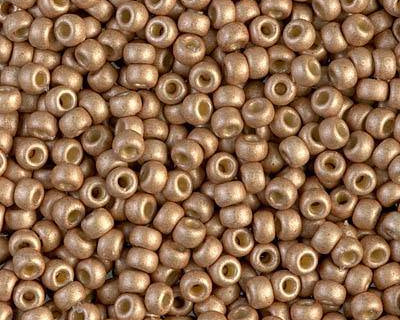 0 Round Seed Bead, Farbe Duracoat Matte Galv Champagne - bead&more