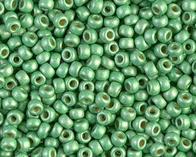 0 Round Seed Bead, Farbe Duracoat Matte Galv Dk Mint - bead&more