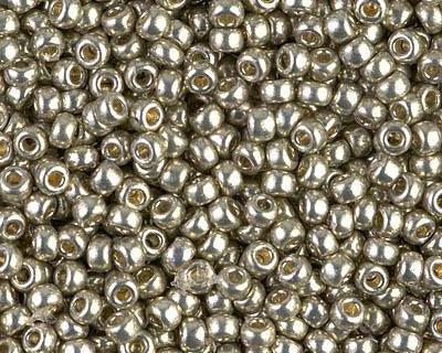 0 Round Seed Bead, Farbe Duracoat Galv Lt Smoky Pewter - bead&more
