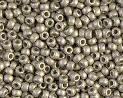 0 Round Seed Bead, Farbe 03 Duracoat Matte Galv Lt Pewter - bead&more