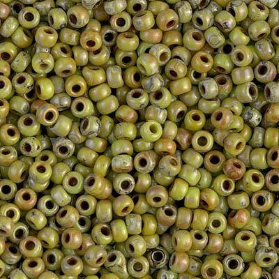 Miyuki 8/0 Round Seed Bead, Farbe Picasso Chartreuse Matte - bead&more