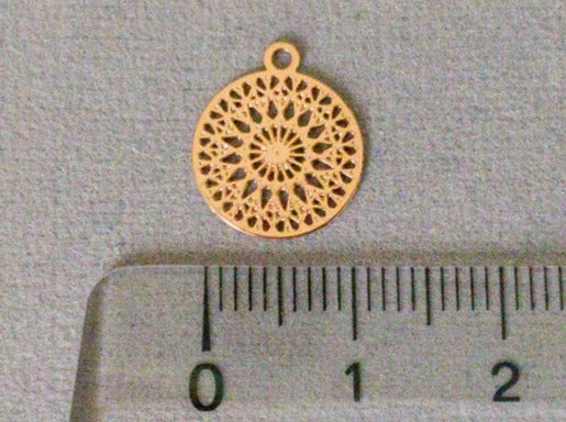 Pendentif en métal "Mandala bohème", couleur or rose