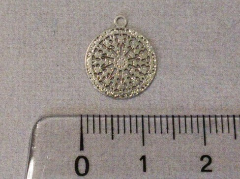 Pendentif en métal "rond bohème", couleur argent