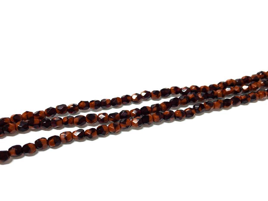 Glasschliffperlen feuerpoliert 4mm, Farbe B85 Sienna brown Moonlight - bead&more