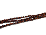 Glasschliffperlen feuerpoliert 4mm, Farbe B85 Sienna brown Moonlight