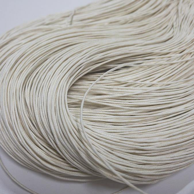 Baumwollkordeln gewachst 1 mm, Farbe 041 off-white - bead&more