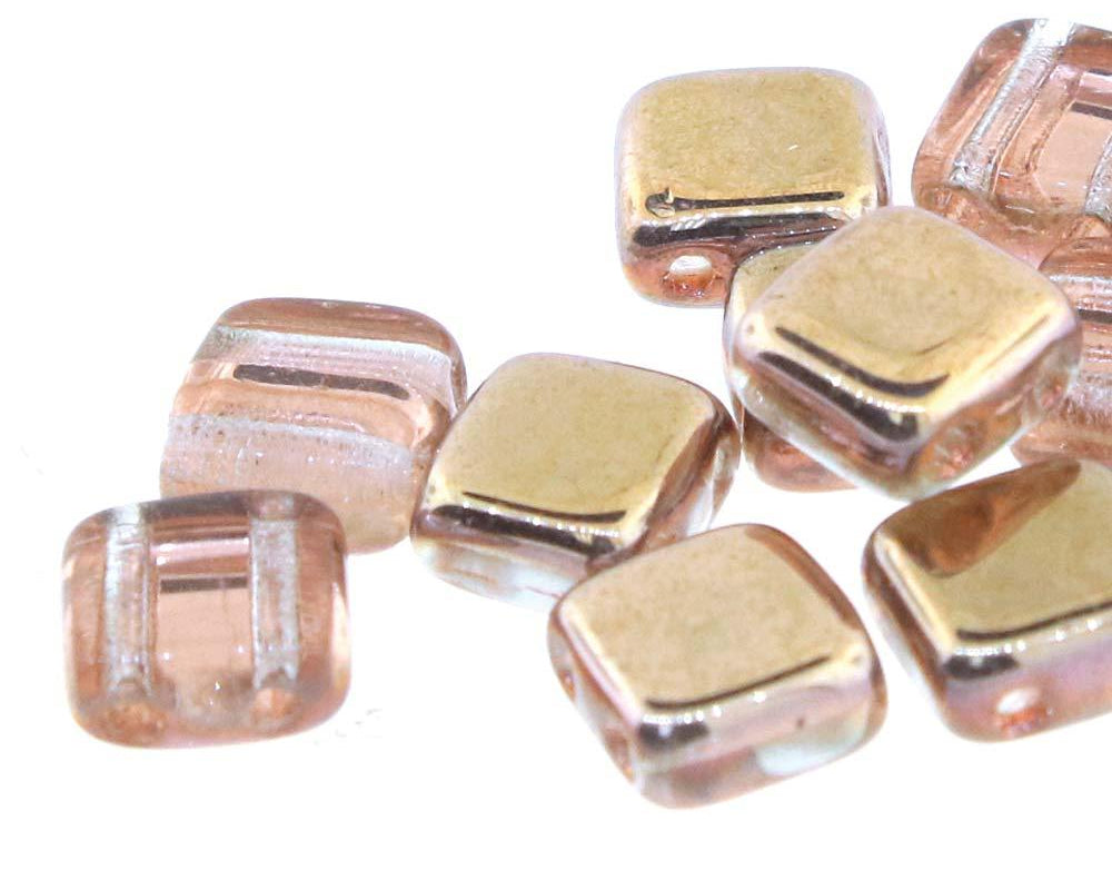 CZECH MATES 2-LOCH TILE 6MM, Farbe 24 APOLLO GOLD - bead&more