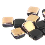 PIASTRELLA 2 FORI CZECH MATES 6MM, colore 21 JET APOLLO