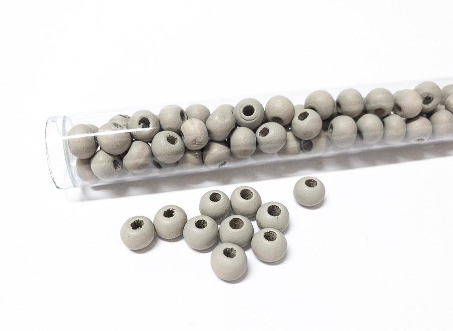 Perlen aus Holz, 6 mm, Farbe B302 stone - bead&more