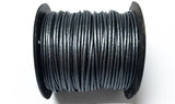 Lederkordel rund 1,5 mm, Farbe 03 metallic grey