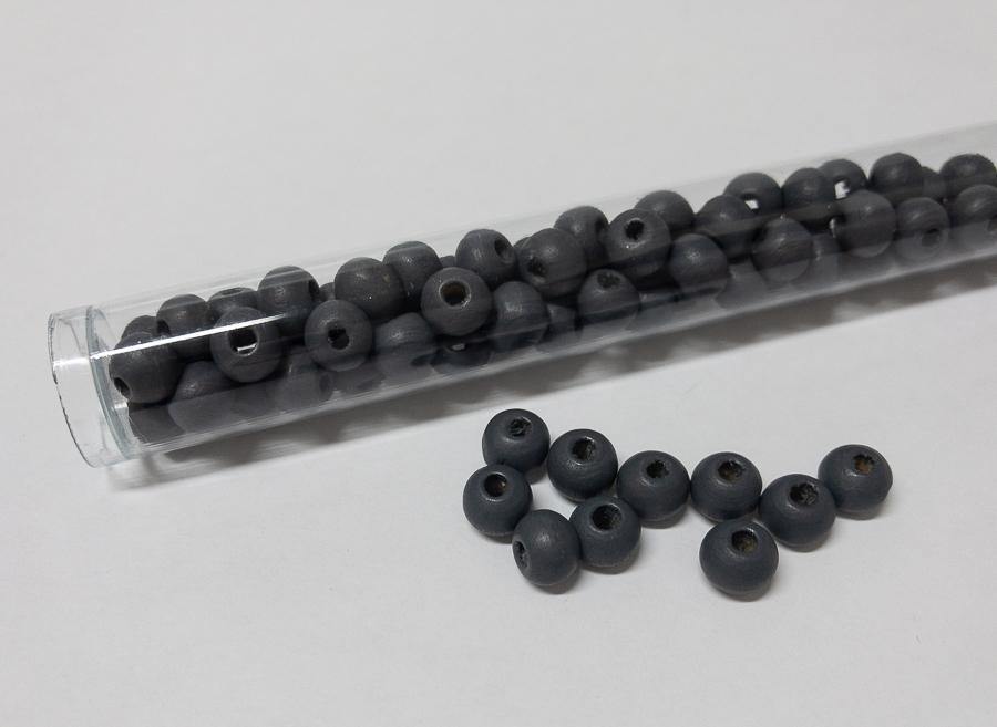 Perlen aus Holz, 6 mm, Farbe 08 dark montana - bead&more