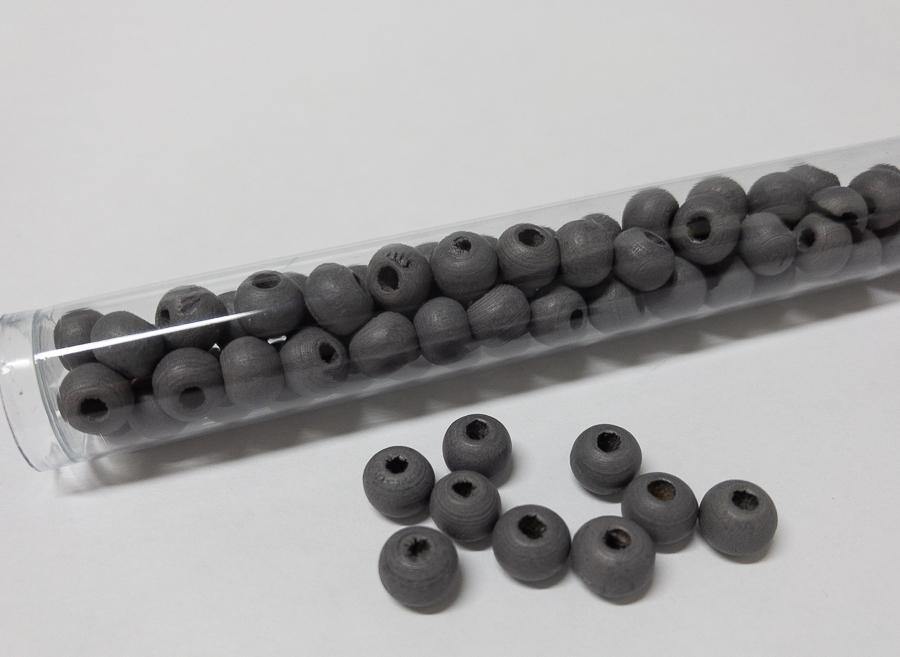 Perlen aus Holz, 6 mm, Farbe 09 dark steel - bead&more