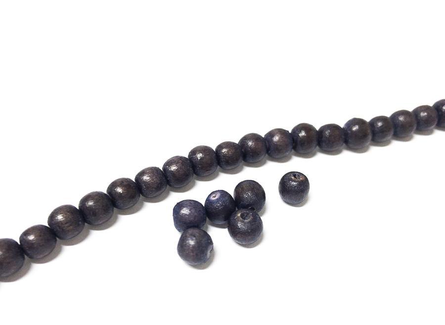 Perlen aus Holz, 6 mm, Farbe B14 natural brown dark Lila - bead&more