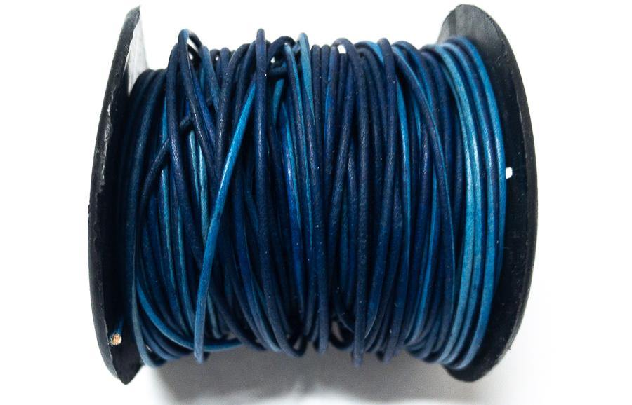 Lederkordel rund 1 mm, Farbe 23 natural blue - bead&more