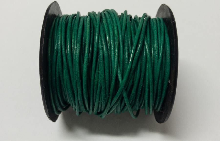 Lederkordel rund 1 mm, Farbe 27 natural gipsy smaragd green - bead&more