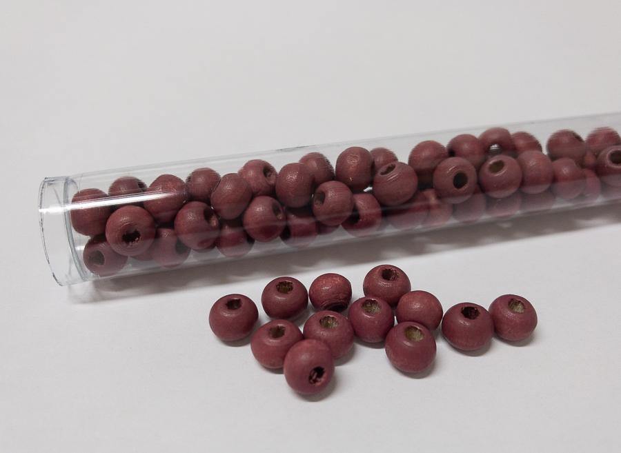 Perlen aus Holz, 6 mm, Farbe B36 wine - bead&more
