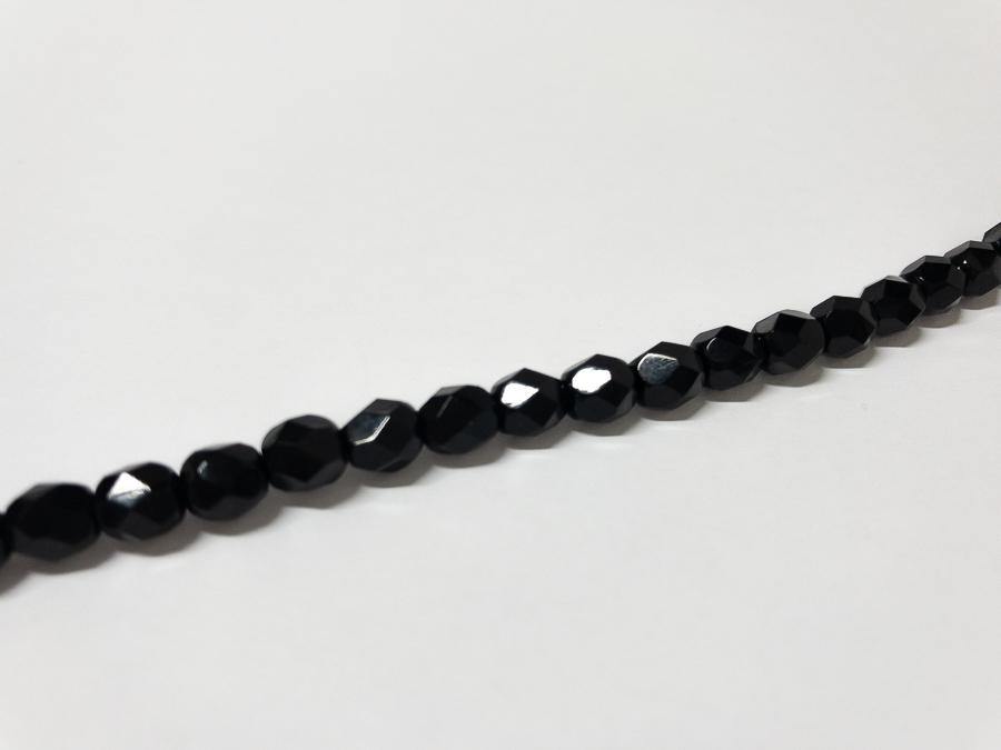 Glasschliffperlen feuerpoliert 6 mm, Farbe A23 Jet - bead&more