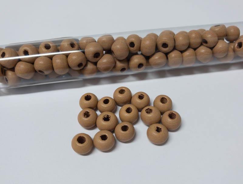 Perlen aus Holz, 6 mm, Farbe B462 light soft brown - bead&more