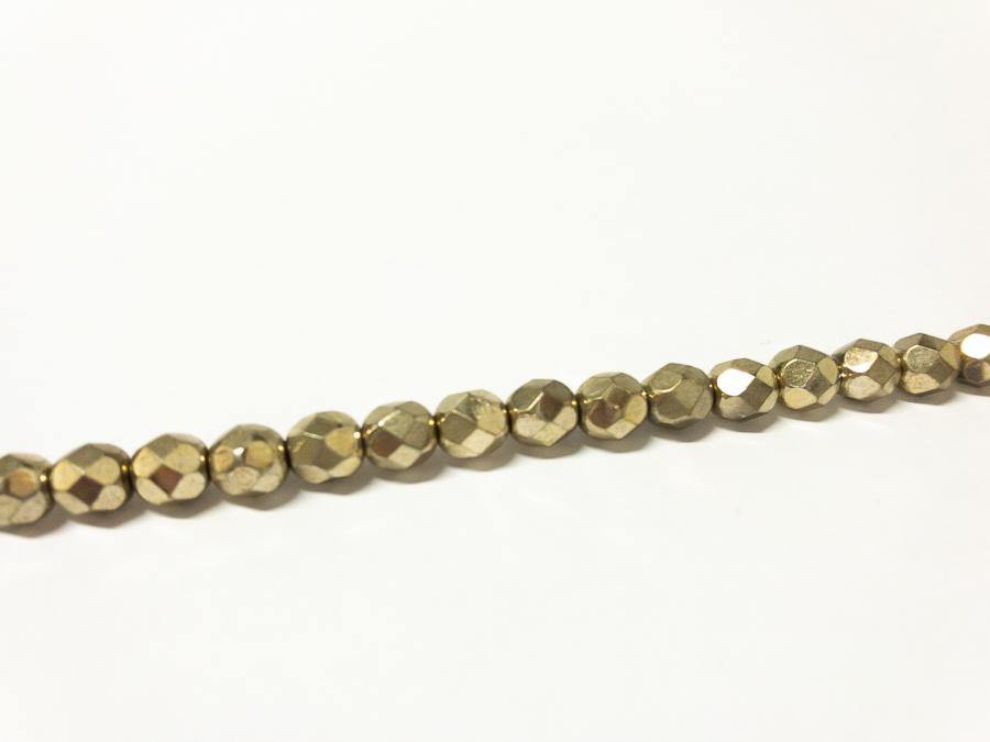 Glasschliffperlen feuerpoliert 6 mm, Farbe B71 Metallic Champagne - bead&more