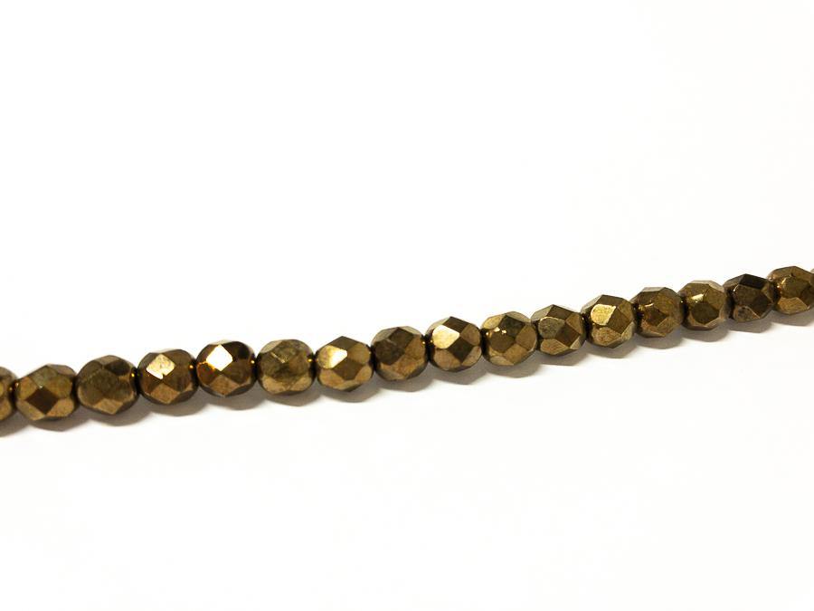 Glasschliffperlen feuerpoliert 6 mm, Farbe B74 Bronze - bead&more