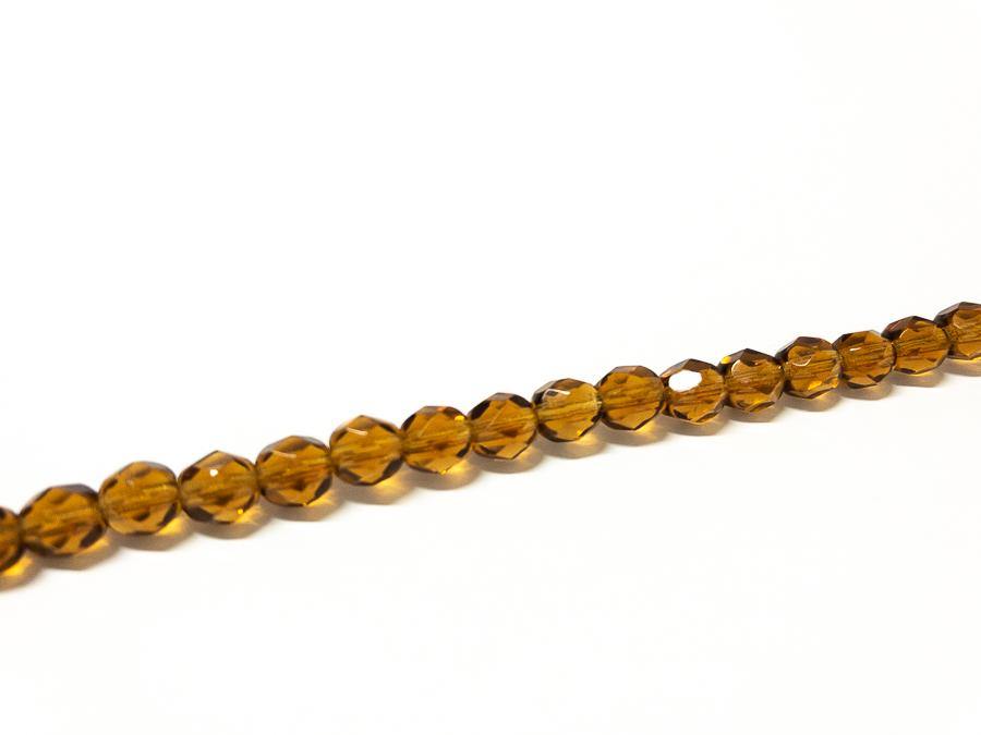 Glasschliffperlen feuerpoliert 6 mm, Farbe B84 Topaz - bead&more