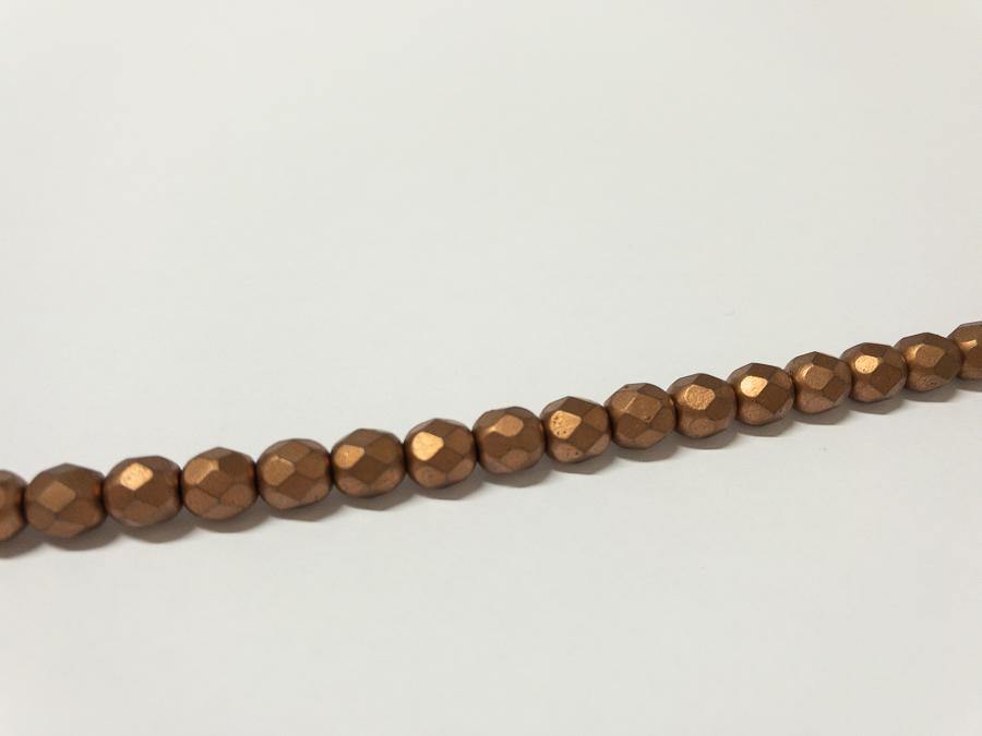 Glasschliffperlen feuerpoliert 6 mm, Farbe B94 Metallic Copper - bead&more