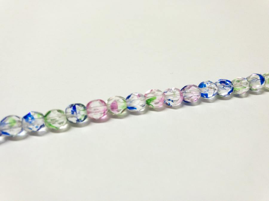 Glasschliffperlen feuerpoliert 6 mm, Farbe C1061 Crystal Hot Pink Blue Green - bead&more