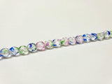 Glasschliffperlen feuerpoliert 6 mm, Farbe C1061 Crystal Hot Pink Blue Green