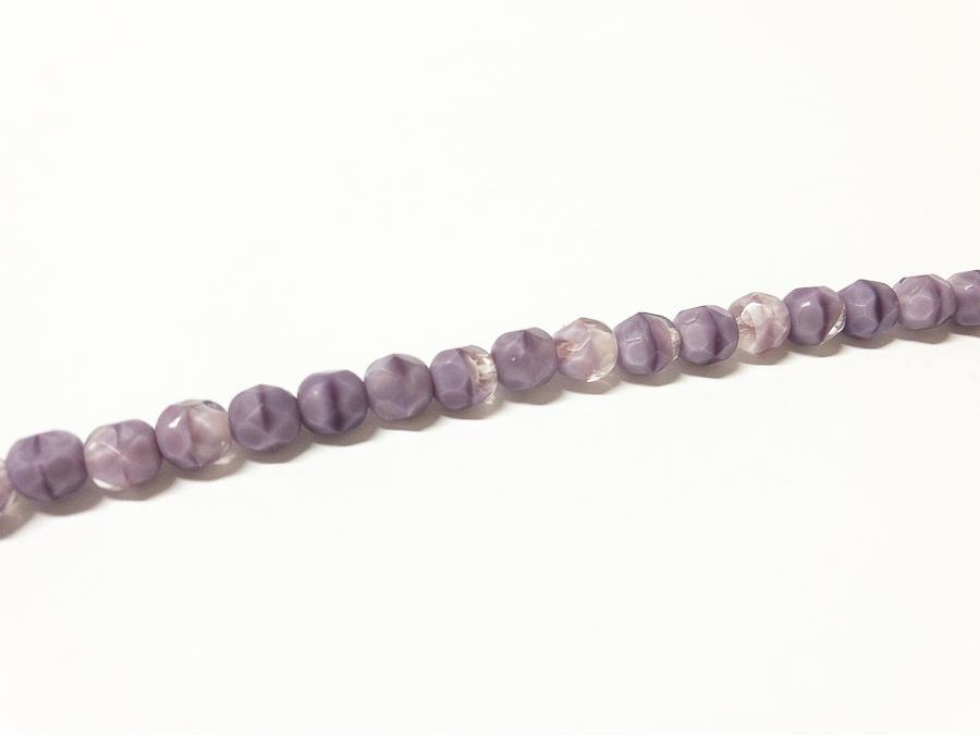 Glasschliffperlen feuerpoliert 6 mm, Farbe C117 Lavender Opaque - bead&more
