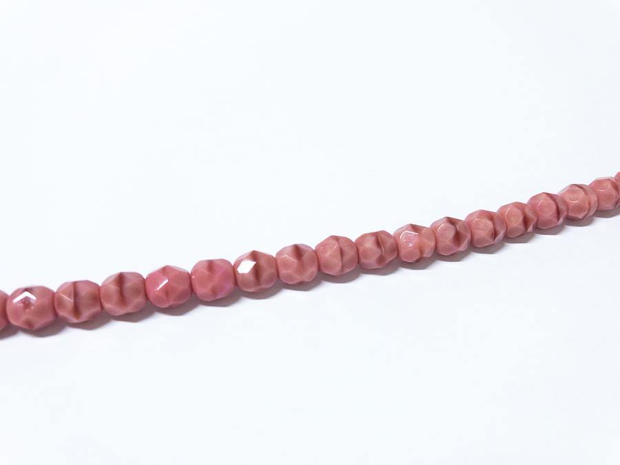 Glasschliffperlen feuerpoliert 6 mm, Farbe C1271 Rose Opaque - bead&more