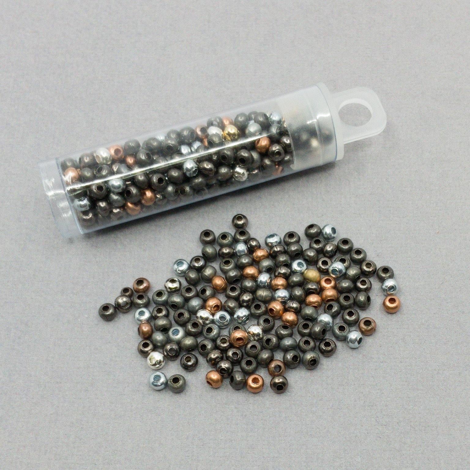 Metallperlen 8/0 - Heavy Metal Seed Beads - MIX Metallic - bead&more
