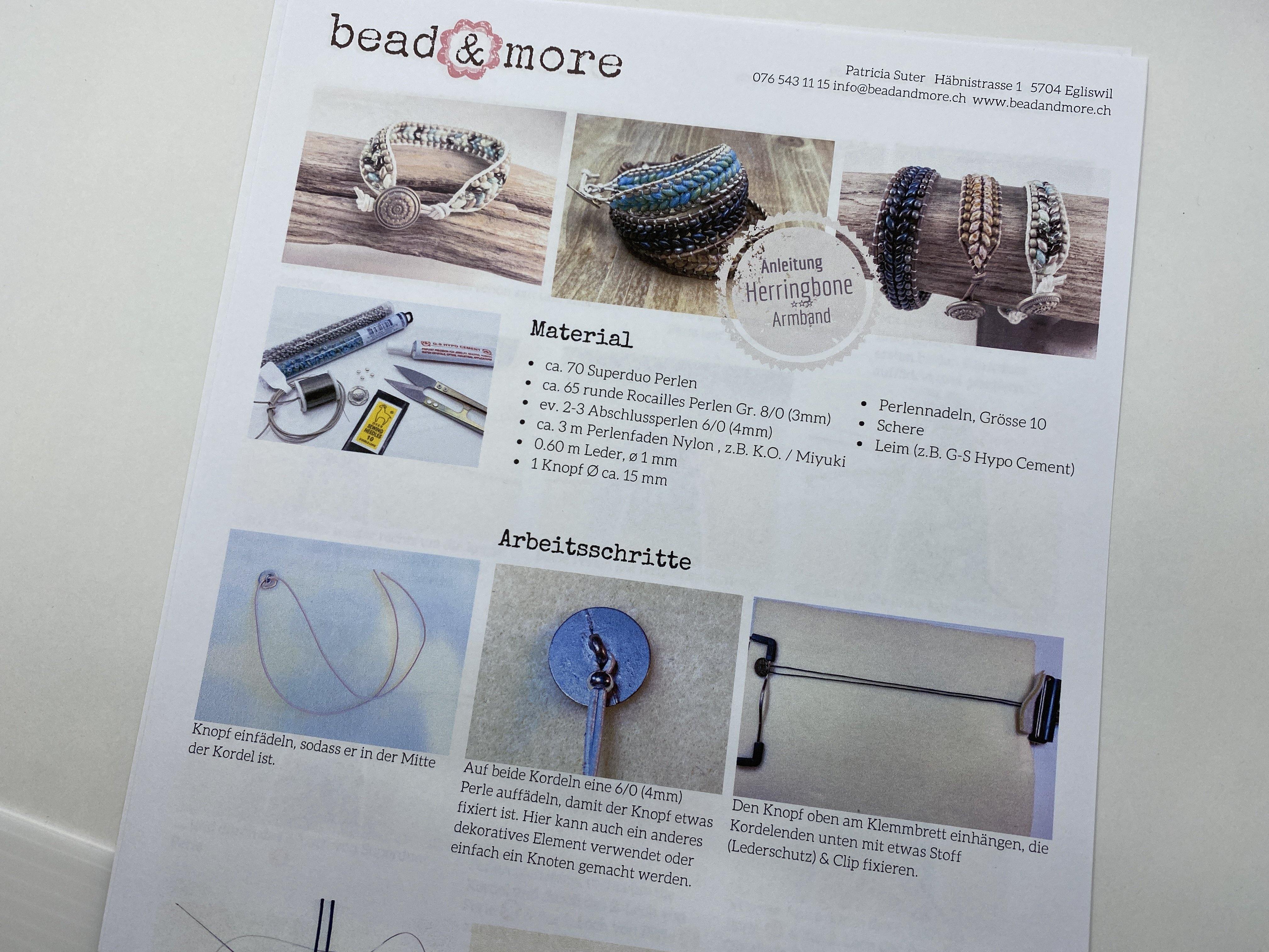 Anleitung Herringbone-Armband - als PDF-Download - bead&more