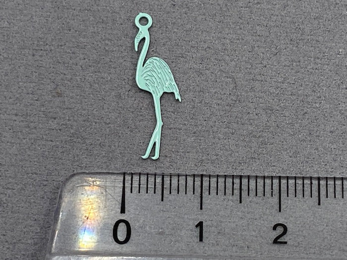 Ciondolo in metallo "Flamingo" 20 mm, colore menta