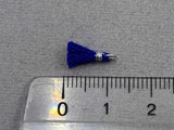 Anhänger Mini-Quaste 1 cm, Farbe silber, royal blau