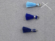 Anhänger Mini-Quaste 1 cm, Farbe silber, Kaua'i sky - bead&more