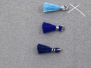 Anhänger Mini-Quaste 1 cm, Farbe silber, Kaua'i sky - bead&more