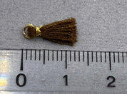 Anhänger Mini-Quaste 1 cm, Farbe gold, braun - bead&more