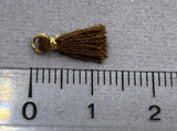Anhänger Mini-Quaste 1 cm, Farbe gold, braun