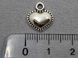 Anhänger Metall Herz 13 mm, Farbe altsilber